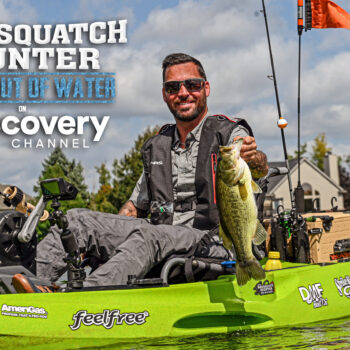 Big bass holding logo